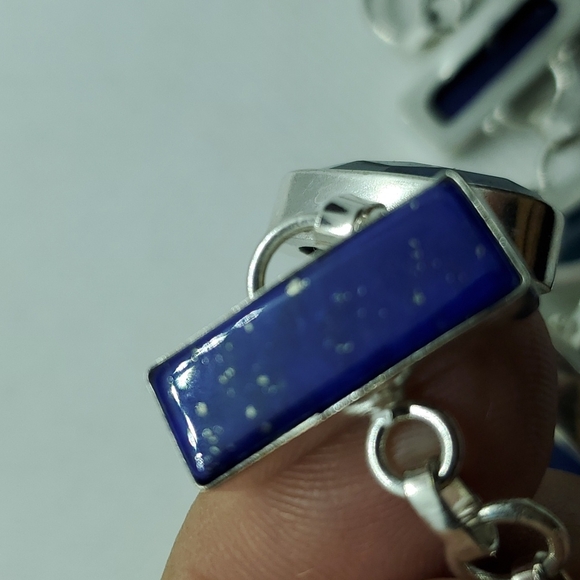 COPY - Nwot!! 925 doublet opal,river pearl,blue topaz,lapis bracelet - Picture 9 of 11